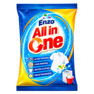 Enzo All in One Laundry Detergent Powder – 85g Pouches (Box / Carton of 120 Packs)