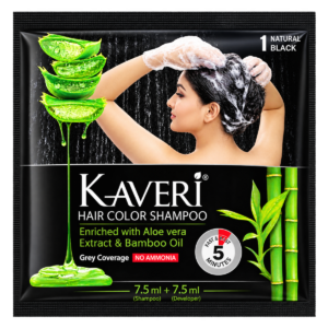 Kaveri Hair Color Shampoo - 1 Natural Black (15ml)