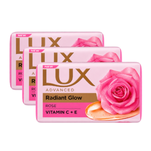 Lux Advanced Radiant Glow Rose & Vitamin C + E Soap Bar (Value Pack) - 3 x 150 g
