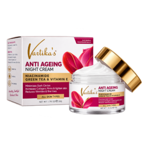 Vartika’s Anti Ageing Night Cream with Niacinamide, Green Tea & Vitamin E – 50g