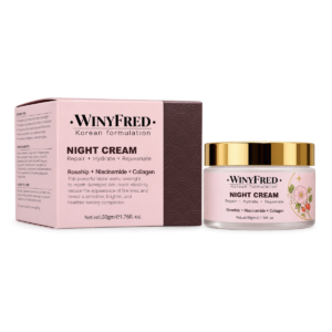 WinyFred Korean Formulation Night Cream (Rosehip + Niacinamide + Collagen) - 50g