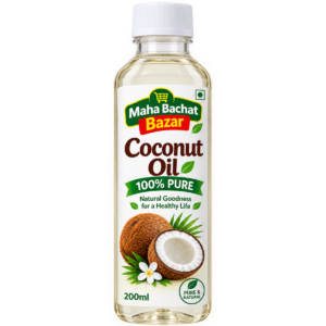 Maha Bachat Bazar 100% Pure Coconut Oil – Natural Goodness for Hair, Skin & Health (200ml)