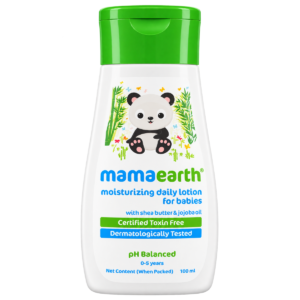 Mamaearth Moisturizing Daily Lotion for Babies & Kids (100 ml) | Toxin-Free Hypoallergenic Body Lotion with Shea Butter, Cocoa Butter & Jojoba Oil