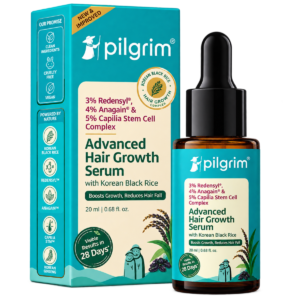 Pilgrim Advanced Hair Growth Serum with 3% Redensyl, 4% Anagain, 5% Capilia Longa & Korean Black Rice – 50ml
